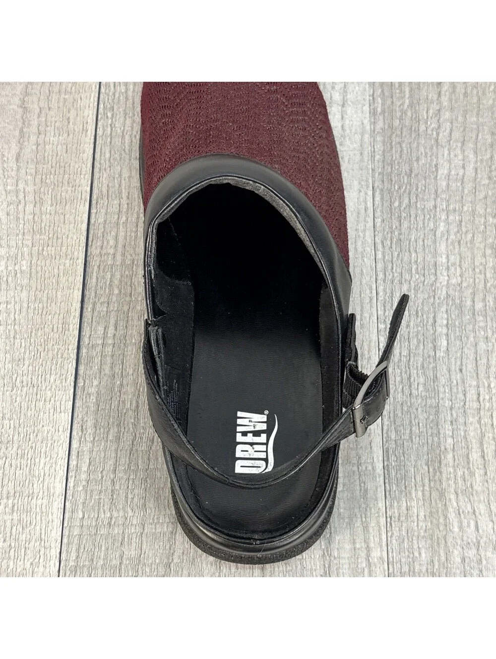 Drew Savannah Women's Orthopedic Clog Burgundy Wavy Stretch 11